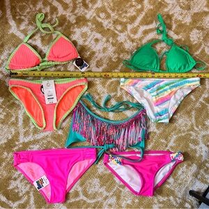 Lot of 7 bikini tops & bottoms